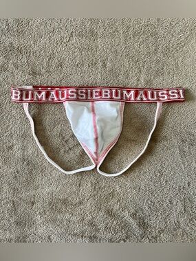 Aussiebum Men's White & Red Jockstrap